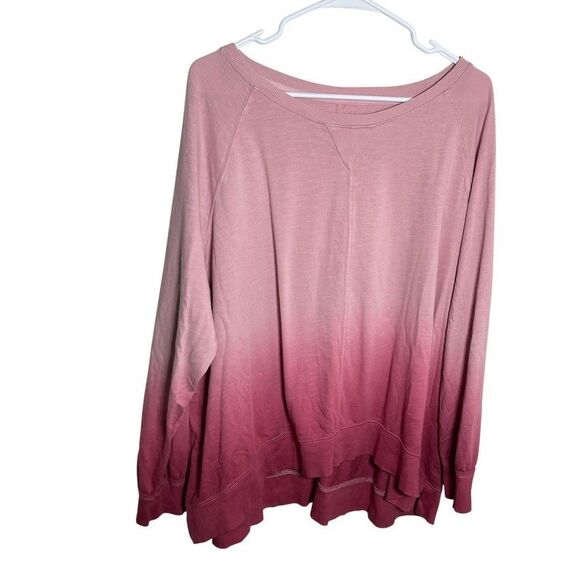 Westbound Sweatshirt Women's XL Pink Ombre Wide Neck Pullover Casual Long Sleeve - Picture 1 of 8